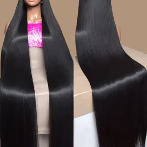 300% High Density 40 46 Inch Bone Straight 13x6 HD Lace Front Wigs