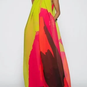 UOOZEE Women's Fashion Multi-Colored Printed Evening Maxi